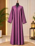 Royal Mauve Elegant Pleated Abaya