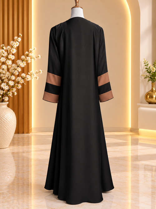 Black & Mocha Luxe Abaya