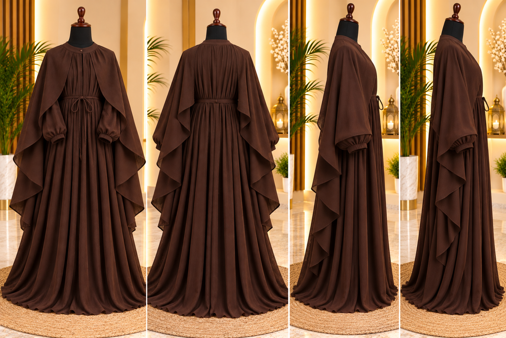 Royal Full-Ghera Cape Gown Abaya